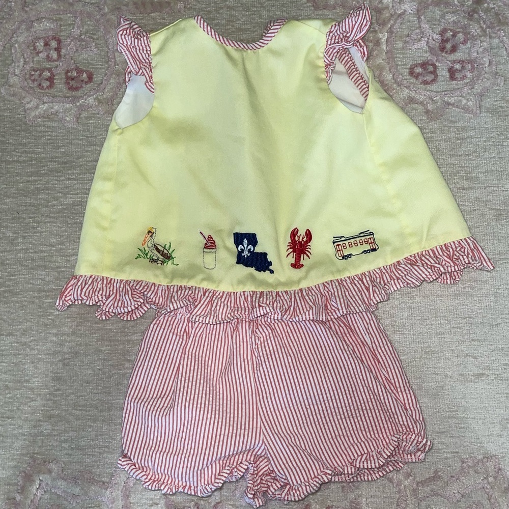 KREWE KIDS yellow & red swing top and shorts size 18 months. Worn once.